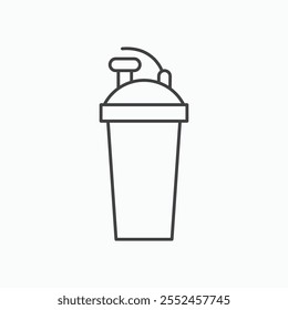 Protein-Shake-Symbol im Stil einer schwarzen Linie.