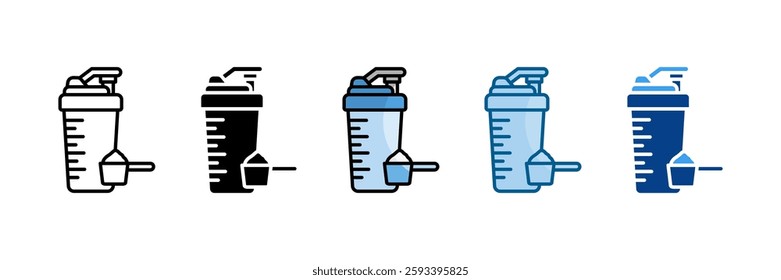 Protein Shake Icon Set Multiple Style Collection