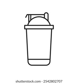 Protein shake icon simple black line style.
