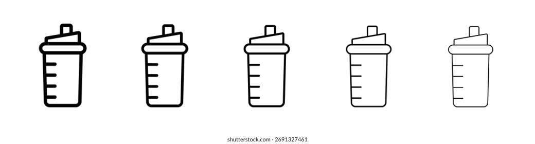 Protein shake icon. Thin line icons collection for web ui.