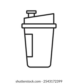 Protein shake icon. thin stroke and solid.