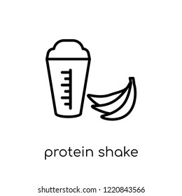 Protein shake icon. Trendy modern flat linear vector Protein shake icon on white background from thin line Gym and fitness collection, editable outline stroke vector illustration