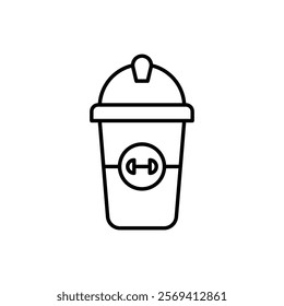 Protein shake icon Vector logo outline