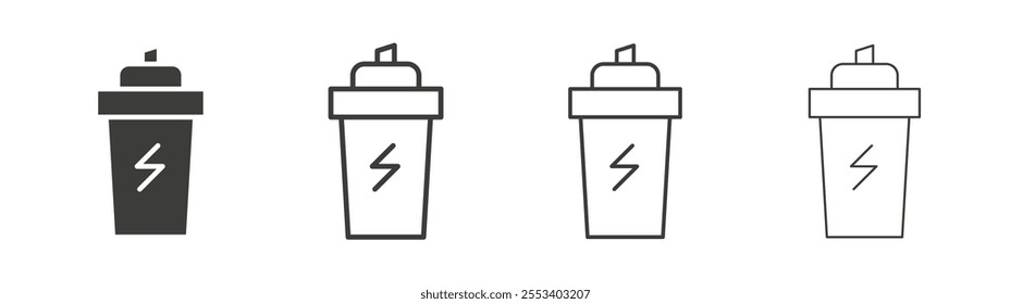 Protein shake icons collection. vector set in black color