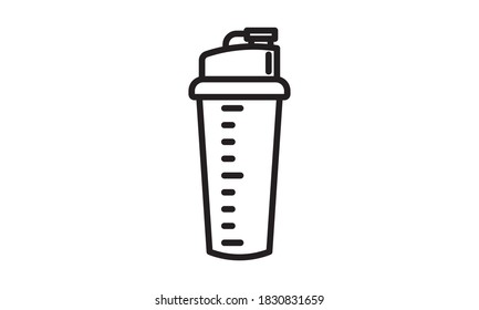 Icono lineal del movimiento de proteínas. Esquema moderno Concepto del logotipo de Protein shake sobre fondo blanco de la colección Gym and Fitness. Adecuado para aplicaciones web, aplicaciones móviles y medios de impresión