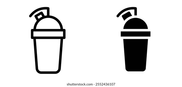 Protein-Shake-Liner-Symbol, Vektorsatz.