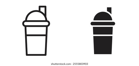 Protein shake liner icon vector set.