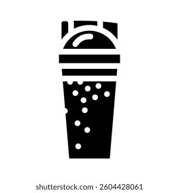 protein shake meal drink glyph icon vector. protein shake meal drink sign. isolated symbol illustration