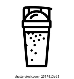 protein shake meal drink line icon vector. protein shake meal drink sign. isolated contour symbol black illustration