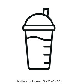 Protein shake outline vector icon