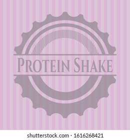 Protein Shake pink emblem. Vector Illustration. Detailed.