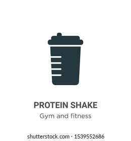 Protein Shake Vector Icon On White Background. Flat Vector Protein Shake Icon Symbol Sign From Modern Gym And Fitness Collection For Mobile Concept And Web Apps Design.