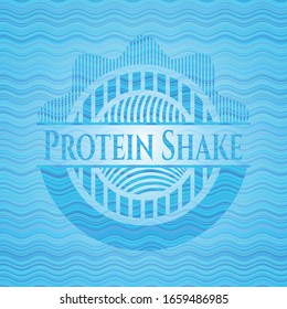 Protein Shake water concept badge background. Vector Illustration. Detailed.