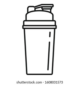 Protein shaker icon. Outline protein shaker vector icon for web design isolated on white background