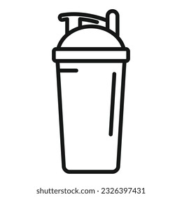 Protein shaker icon outline vector. Food nutrition. Grain energy