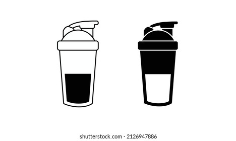 Protein Shaker Icon Set. Vector isolated editable illustration set