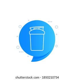Protein shaker thin line icon