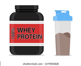 Protein and Shaker Vector Icon Illustration