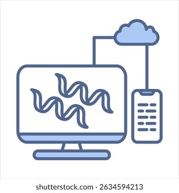 Predicción de la estructura de proteínas Ilustración vectorial Blue Icon