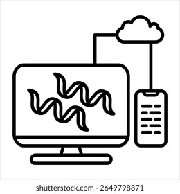 Protein Structure Prediction Outline Icon Vector Illustration