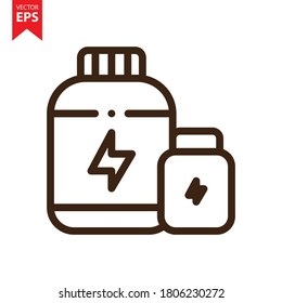 Vector de icono de línea de suplemento de proteína. Concepto de icono de gimnasio. Ilustración vectorial Eps 10.