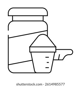 protein supplement line icon vector. protein supplement sign. isolated contour symbol black illustration