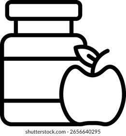 Diseño de icono de línea de Vector de proteína