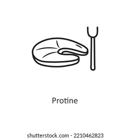 protein Vector outline Icon Design illustration. Workout Symbol on White background EPS 10 File