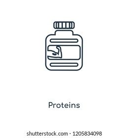 Proteins concept line icon. Linear Proteins concept outline symbol design. This simple element illustration can be used for web and mobile UI/UX.