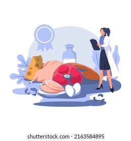diseño de ilustraciones vectoriales planas de proteínas