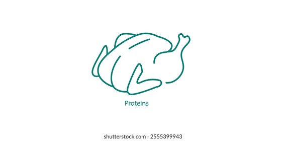 Proteins Icon: Proteins Vector Icon - Essential Macronutrient for Muscle and Tissue Growth
