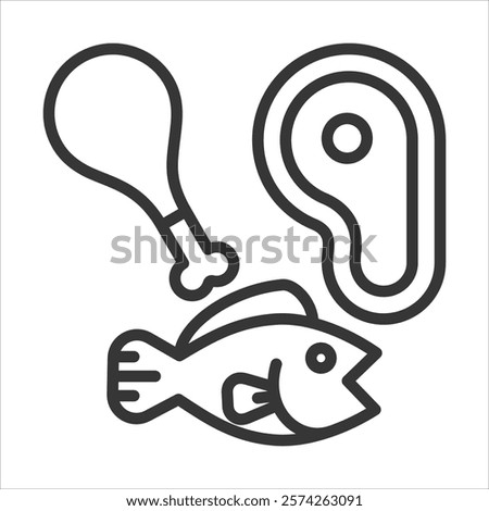 Proteins Icon Vector Illustration Outline