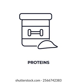 proteins outline icon. Linear vector from health and medical concept. Thin line proteins icon isolated on white background