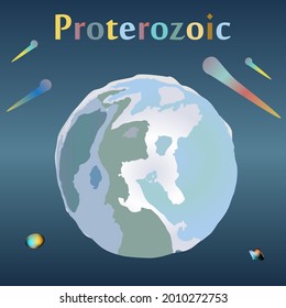 Proterozoic Era In The History Of The Earth. Snowball Earth. Global Glaciation Of The Earth.