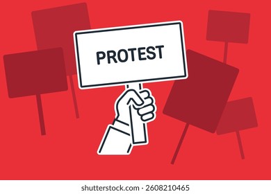 Protest action, demonstration. Expression of disagreement. Vector illustration, icon.