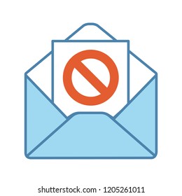 Protest action email notification color icon. Social or political movement targeted mailing. Sending letter with protest event details. Remonstration letter. Isolated vector illustration