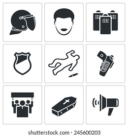 Protest against the police Icons