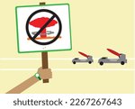 Protest against the use of nuclear arsenal concep. Editable Clip Art.