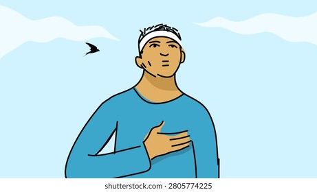 protest alone, color vector illustration