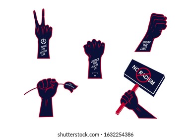 Protest art icon in flat illustration