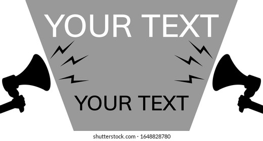 Protest art poster with copy space for your text . A megaphone in hand with sound. Vector stock illustration