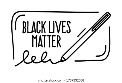 Protest Banner about Human Right of Black People in U.S. America. Vector Illustration. Icon Poster and Symbol.