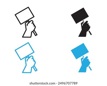 Anuncio de protesta en el símbolo del contorno del Vector en blanco y negro