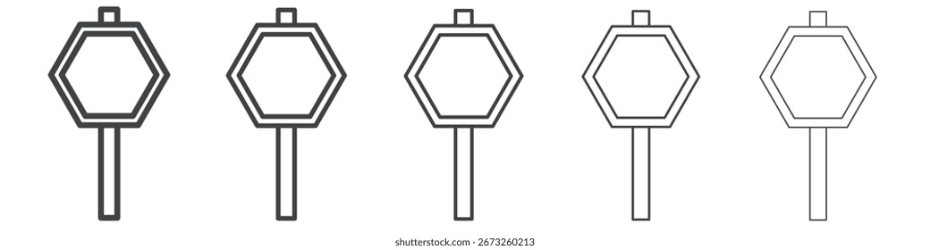 Anuncio de protesta en el símbolo de la colección de la ilustración simple del icono de la mano