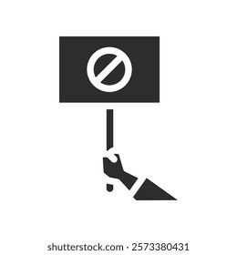 Protest banner in hand icon web design in vector