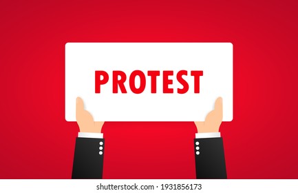 Protest banner. Revolution, demonstration, manifestation themed illustration. Vector on isolated background. EPS 10
