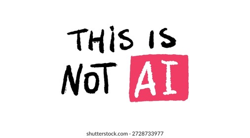 Protesta contra el Anuncio con texto contra el uso de la IA. para el activismo o publicaciones contra el uso de la inteligencia artificial en el arte y los medios.