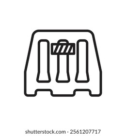 Protest Barricade Outline Icon Vector Illustration