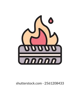 Protest Burn Tire Icon Vector Illustration