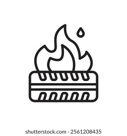 Protest Burn Tire Outline Icon Vector Illustration